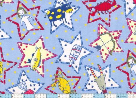 Zodiac Stars Flannel Fabric
